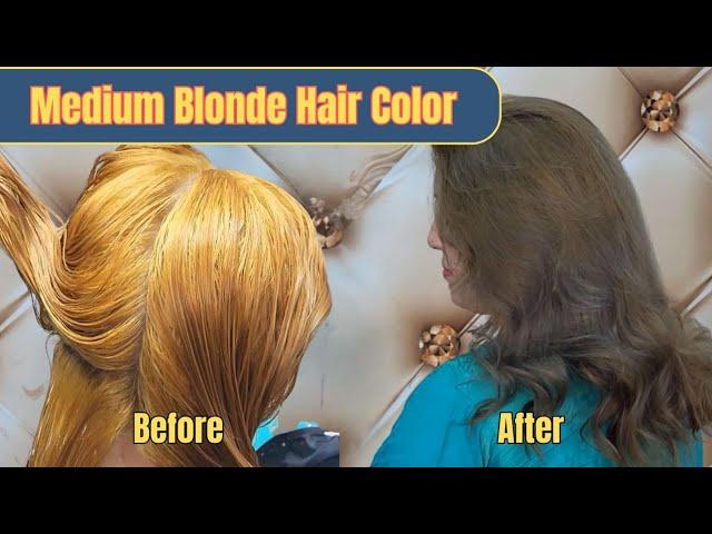 Medium Blonde Hair Color on Black Hair |  Lashes Beauty Parlour Hair Dye