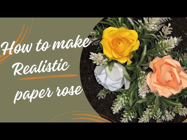 How To Make Realistic, Easy Paper Flower | Paper Flowers DIY | Craft with paper | Rose Paper Making.