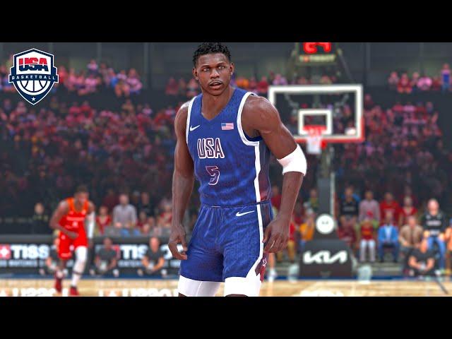 Anthony Edwards First Option! | NBA 2K24 Olympics Mode | USA vs Germany Exhibition Gameplay