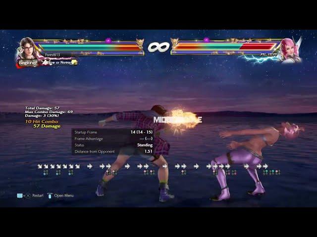 Julia Sidestep Right SS+3+4 Simple Execution Consistent Wall Carry Combo Season 4 Tekken 7