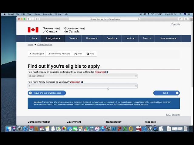 How to generate personal reference code in canada express entry application