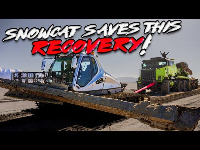 World's Largest Snowcat Saves 8x8 Oshkosh Wrecker From Quicksand Recovery!