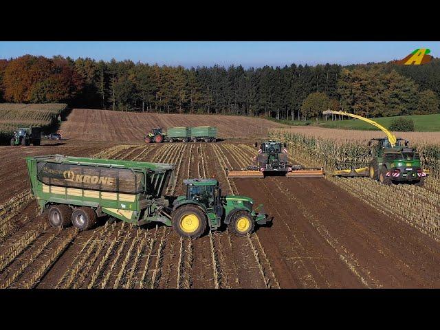 Maishäckseln Lohnunternehmen der Landwirtschaft Biogasanlage Farming corn harvest Traktor Maisernte