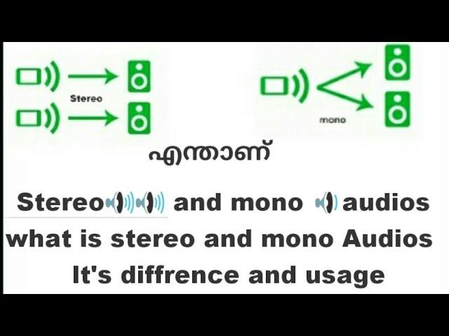 What is stereo and mono and it's different and usage(Language:malayalam)