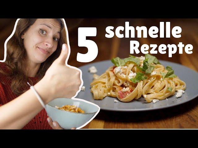 5 schnelle Rezepte in unter 10 Minuten || vegetarisch und abwechslungsreich