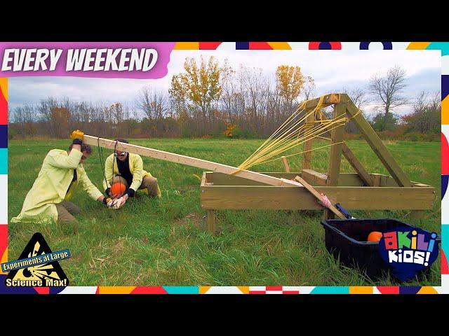 Science Max: Experiments At Large | Pumpkins And Catapults | Akili Kids!