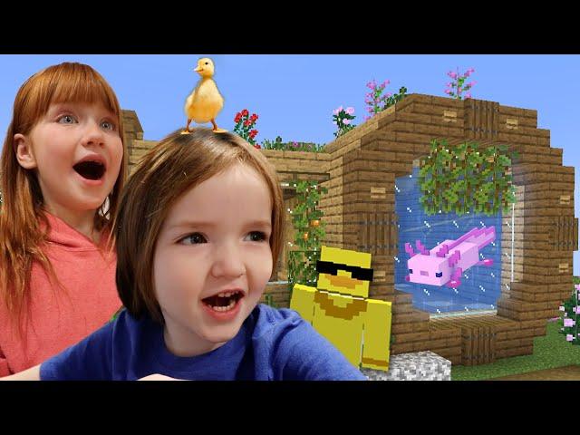 THE DUCK DANCE Niko Song!! Neighborhood Design Challenge in Minecraft with Adley! New Pet Axolotls!