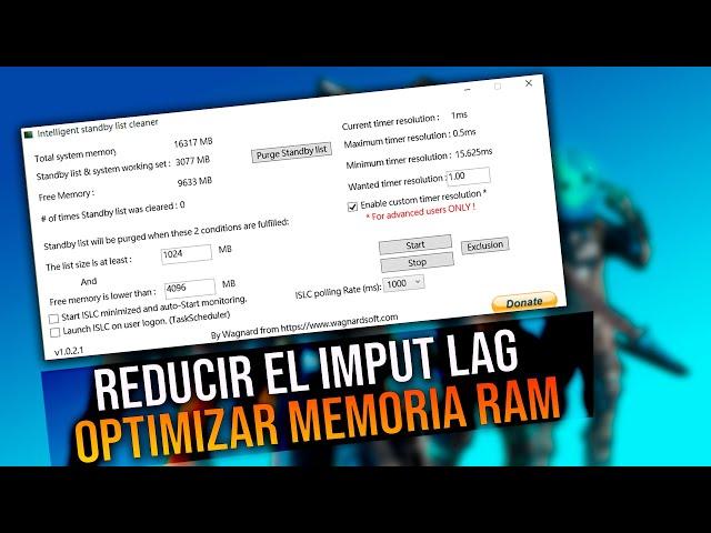  Como quitar el INPUT LAG en PC & OPTIMIZAR Memoria Ram – Intelligent Standby List Cleaner - ISLC