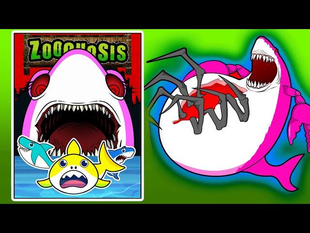 paper diyRescue ZOOCHOSIS Monster Animals Game Book（+ Mommy Shark Pregnant Squishy) ASMR