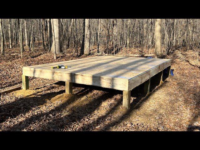 I’m Building an Off Grid Cabin in my Woods! Part 1 - Foundation and Floor