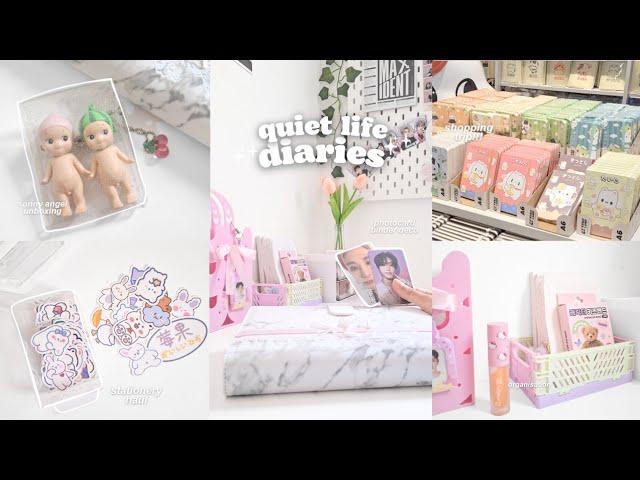 [LIFE DIARIES] 🩰 stationery haul, packing photocards, binder deco, sonny angel unboxing, stay vlog!