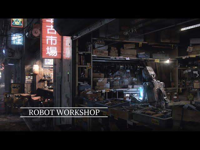 Robot Repair Ambience | No Talking | SciFi City Sounds | Soft Scraping, Drilling, Repair Sounds