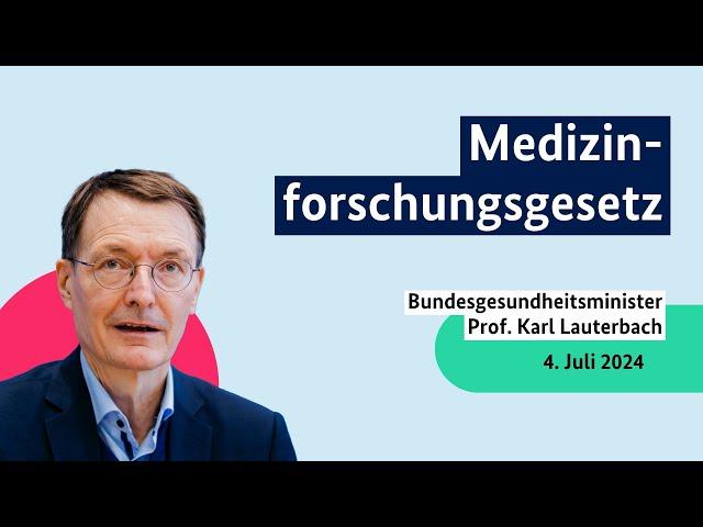 Bundesgesundheitsminister Prof. Karl Lauterbach zum Medizinforschungsgesetz im Bundestag