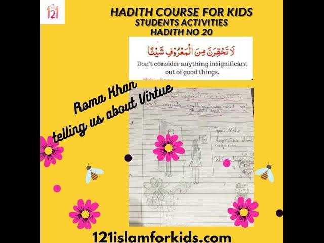 Hadith no 20 Roma Khan is telling us About virtue #hadithwithstories #hadithforkids #islamforkids