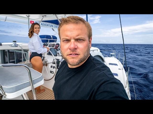 My WIFE Single-Hands Our Sailing Catamaran