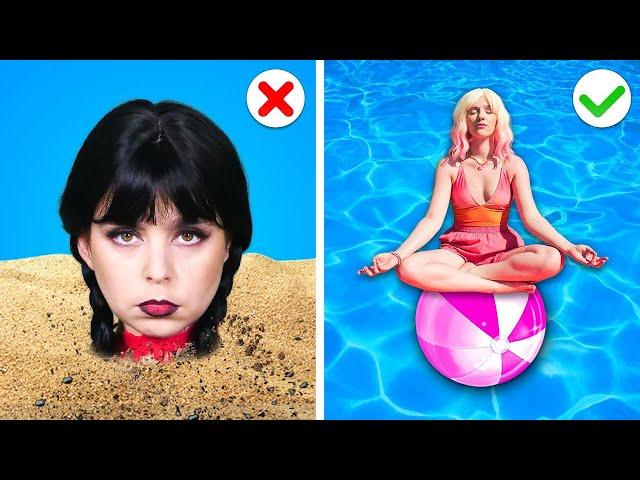 Wednesday and Enid On Summer Vacation️ || Cool Summer Tips & Funny Situations by Gotcha! Viral