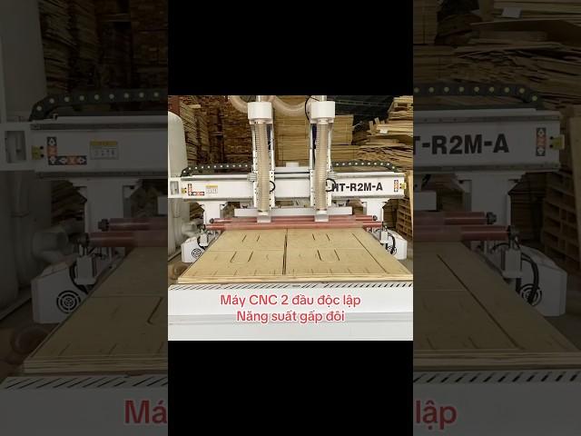 Máy cnc 2 đầu độc lập tải nặng #holztek chạy nhanh gấp đôi máy CNC thường