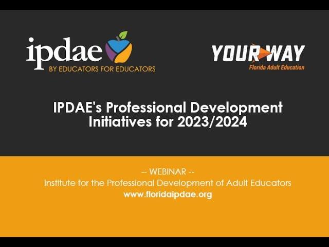 IPDAE's Professional Development Initiatives for 2023/2024 (Webinar)