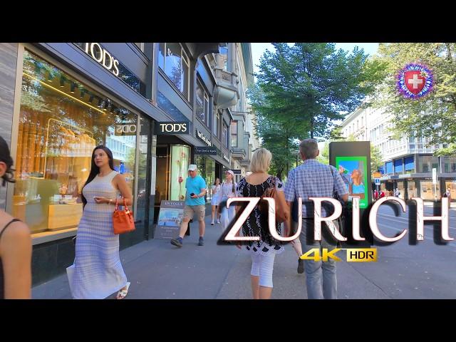 ZURICH SWITZERLAND  Walking tour around BAHNHOFSTRASSE & Lindenhof / City Center currently Stroll