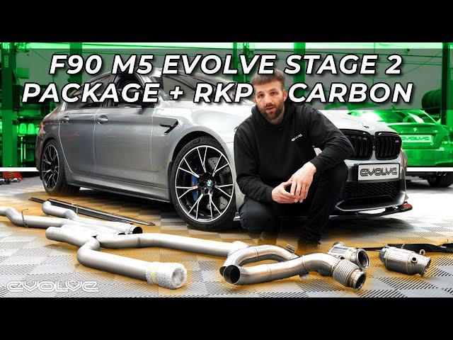 F90 M5 Evolve Stage 2 Package - Catless Downpipes + Remus Midpipe + ECU Tune - Exhaust Sound + Dragy