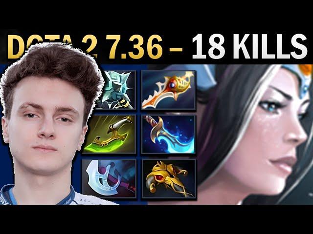 Mirana Gameplay Miracle with 18 Kills and Gleipnir - Dota 2 7.36