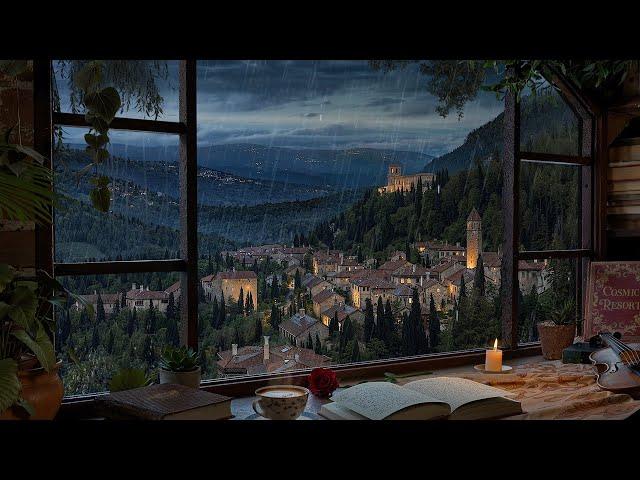 Tuscany Village Ambience in Italy - Rain and Distant Thunder Sounds for Focus, Study, and Relaxation