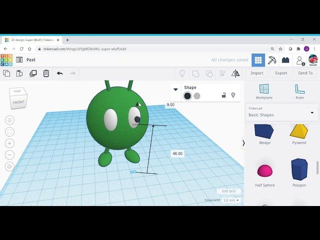 Paxi's Raumanzug entwerfen - Kurzanleitung für Tinkercad 2