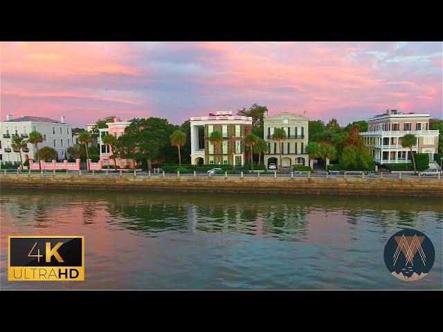 Flying Over Charleston, South Carolina In 4K. Peaceful Music & Views