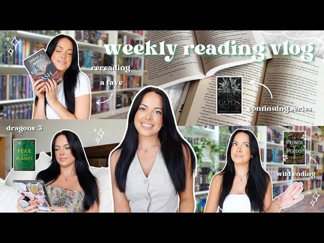 reading 4 fantasy romance books, continuing series, & an exciting ARC  weekly reading vlog