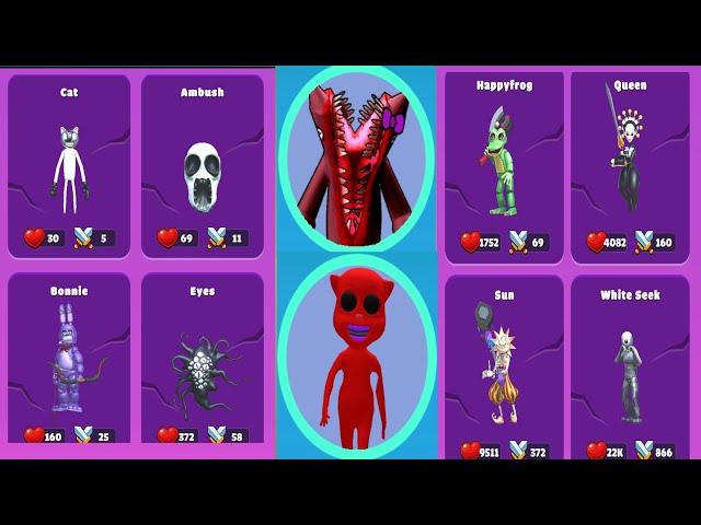 MERGE MONSTER SCARY GARDEN VS MERGE MONSTER 100 DOORS MERGE BATTLE FULL FIGHTING GAMEPLAY