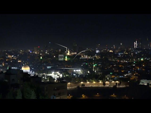 Air defense systems in action over Jerusalem as new barrage of missiles launched from Iran