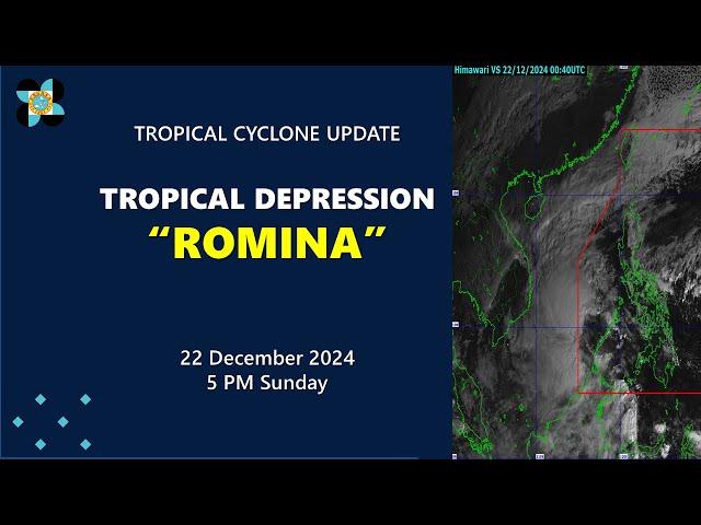 Press Briefing: Tropical Depression #Romina at 5:00 PM | Dec 22, 2024 - Sunday