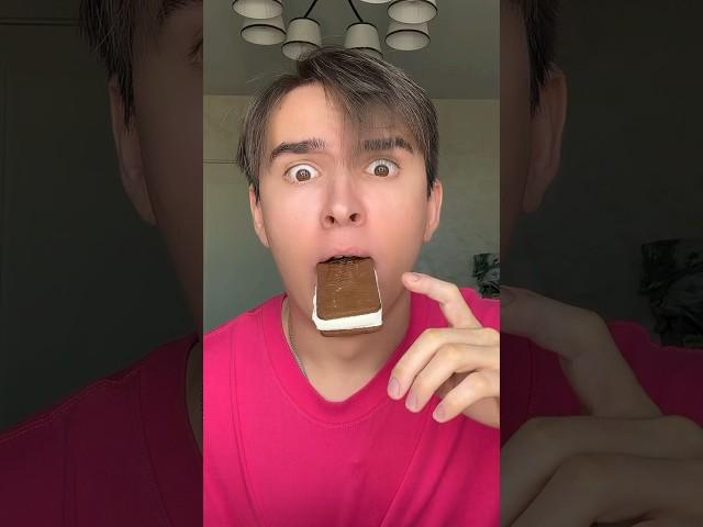 Radmiru is trying ice cream sandwich! But… 🫠 #shorts