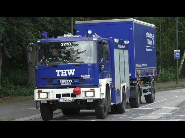 [Katastrophenlage auf Kasernengelände] Einsatzfahrten von THWen aus ganz Schleswig-Holstein