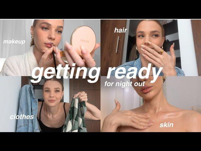 my night out get ready routine | skin, makeup, hair & outfits