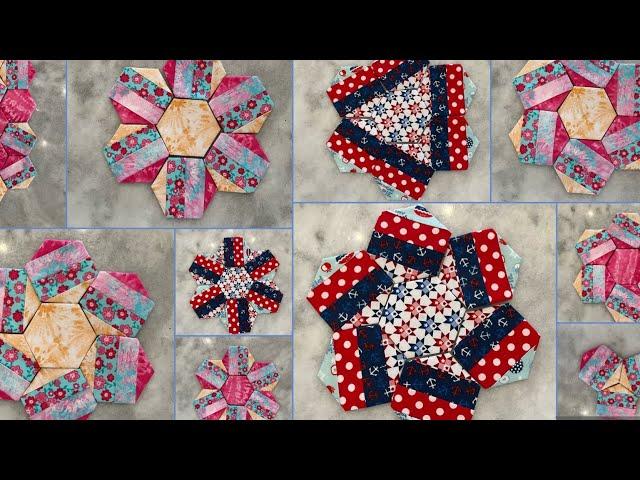 English Paper Pieced Hexagons using Honey Buns or Fat Quarters | English Paper Piecing