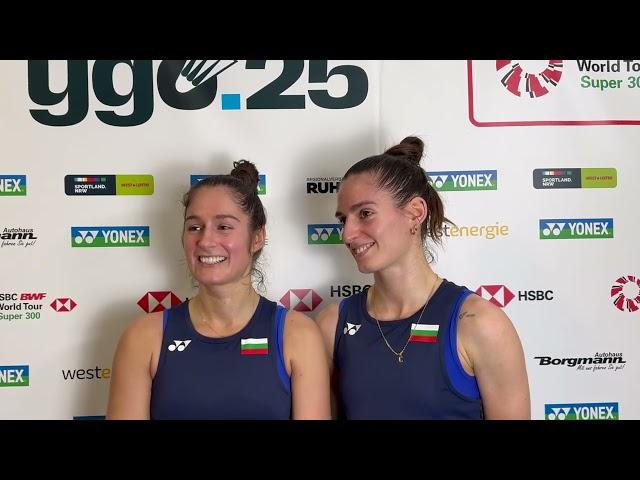 The Stoeva sisters stay focused to win German Open quarterfinal