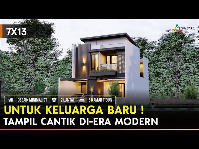 Rumah Mepet Tetangga? Coba Trik Ini! | Desain Rumah Cantik Dua Lantai di Lahan 7x13