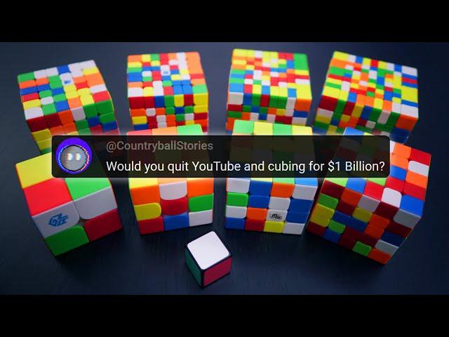 Solving 1x1 to 9x9 Rubik's Cubes While Doing a Q&A