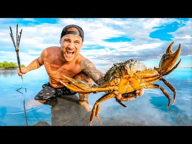 Island Survival With Hand Spear In Mangrove Forest