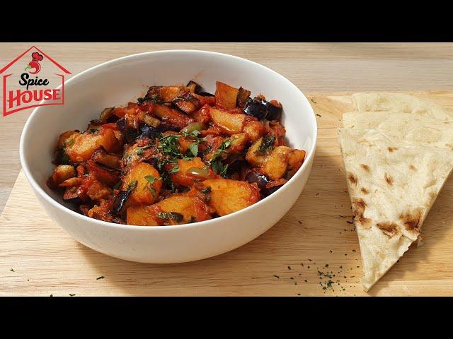 Fried Aloo Baingan (Eggplant) by Spice House