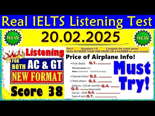 IELTS LISTENING PRACTICE TEST 2025 WITH ANSWERS | 20.02.2025