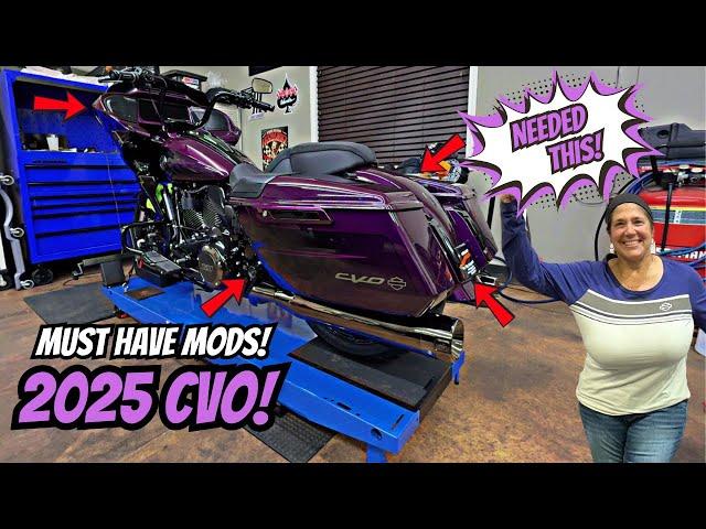 FIRST MODS TO HER 2025 HARLEY-DAVIDSON CVO ROAD GLIDE! *INEXPENSIVE*
