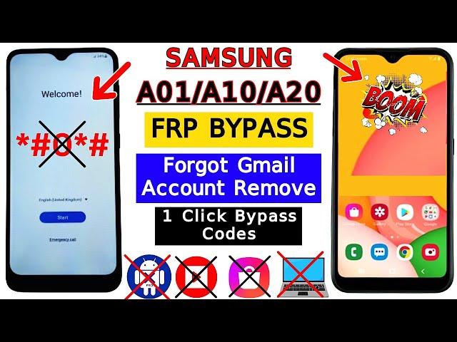 Samsung A01/A10/A20 FRP Bypass Without PC 2024 | Samsung Android 11 Remove Google Account - No *#0*#