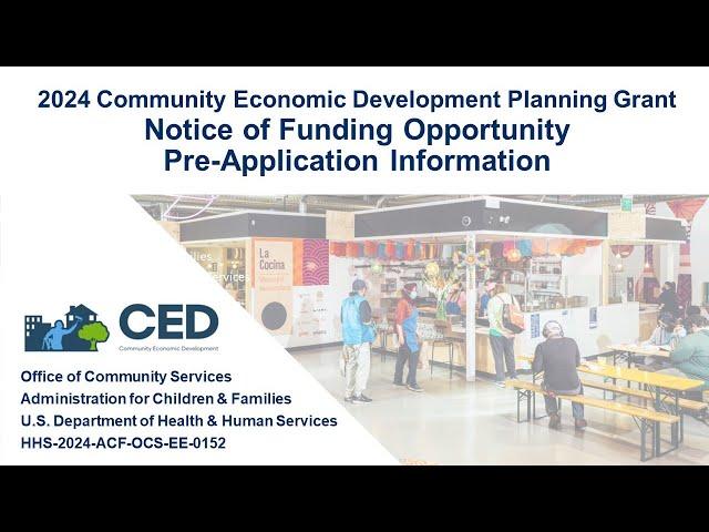 2024 CED Planning Notice of Funding Opportunity Pre-Application Presentation