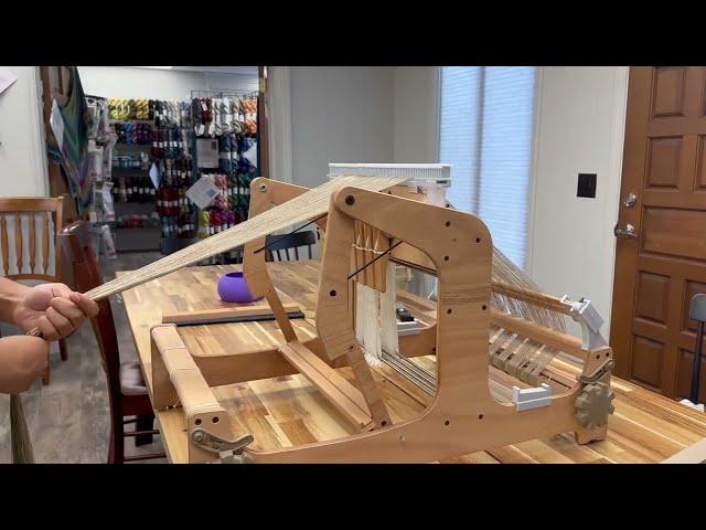 Warping the Ashford Brooklyn Loom using the LoftyFiber Raddle and Helping Hands