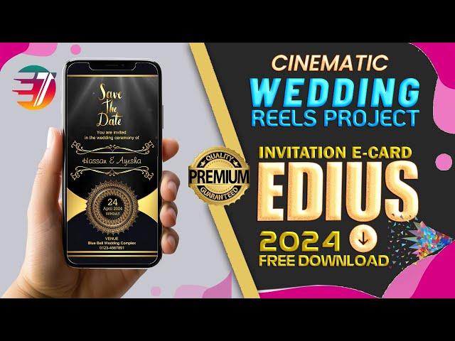 Edius Song Project 2024 Free Download | Edius Wedding Invitation Reel Song Project | Project NVS-25