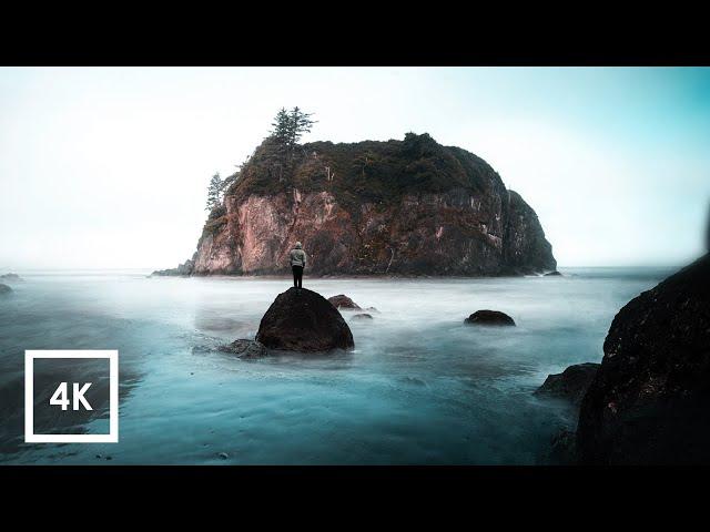 Morning Ocean Ambience Sounds at Ruby Beach, Washington Coast | 4k 3 Hours