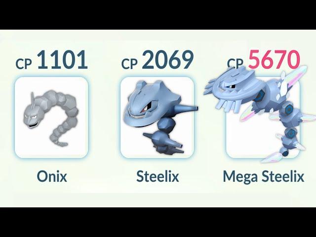 (Onix, Steelix, Mega Steelix) Family in Pokemon Go Battle League.