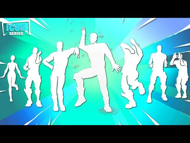 All Fortnite Icon Series Dances & Emotes! (Rollie, Reaper's Showtime, Rain Check, Evil Plan, Steady)